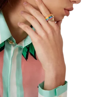 Anel Coração Arco-Íris