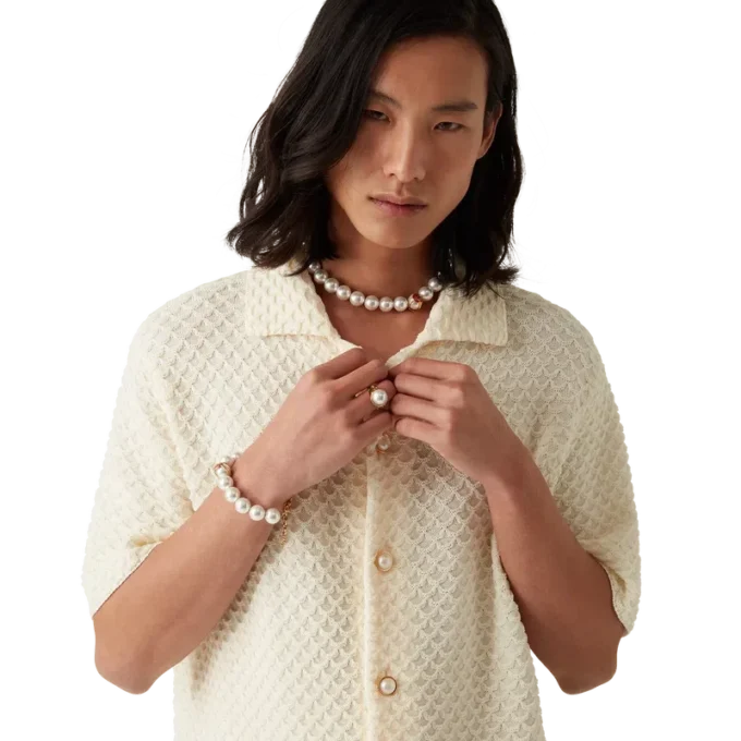 Anel de sinete com pérola