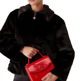 Bolsa Mini Jeanne com emblemas vermelhos