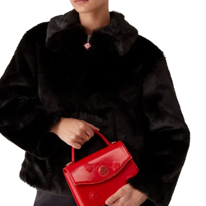 Bolsa Mini Jeanne com emblemas vermelhos