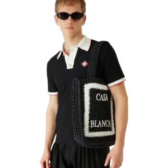 Bolsa Tote em Ráfia Preta