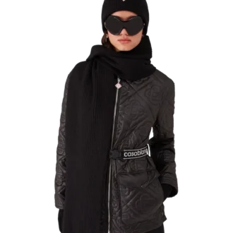 Cachecol de lã com canelado