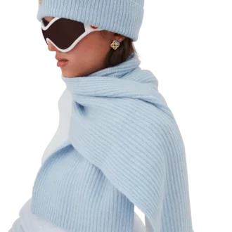 Cachecol de lã com canelado