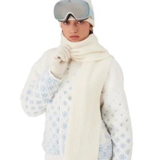 Cachecol de lã com canelado