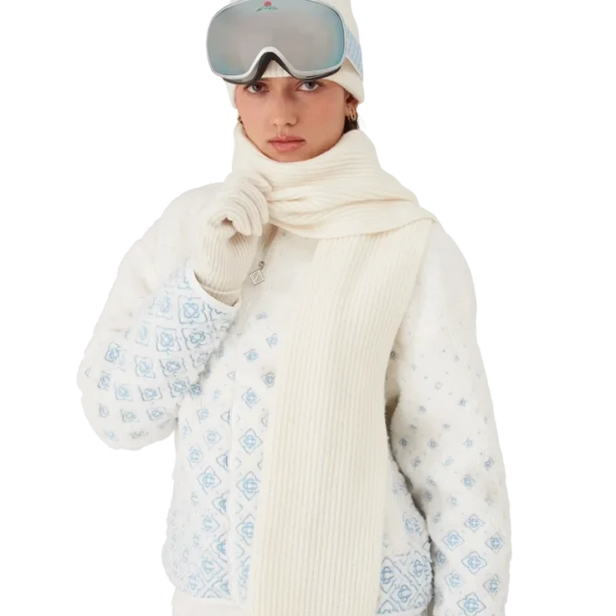 Cachecol de lã com canelado Cachecol de lã com canelado