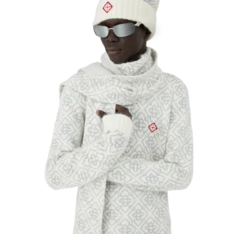 Cachecol de Mohair com Monograma de Esqui