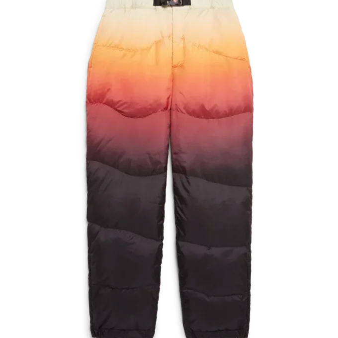 Calças acolchoadas em nylon com efeito degradê Calças acolchoadas em nylon com efeito degradê