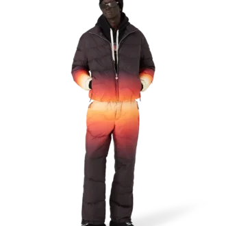 Calças acolchoadas em nylon com efeito degradê