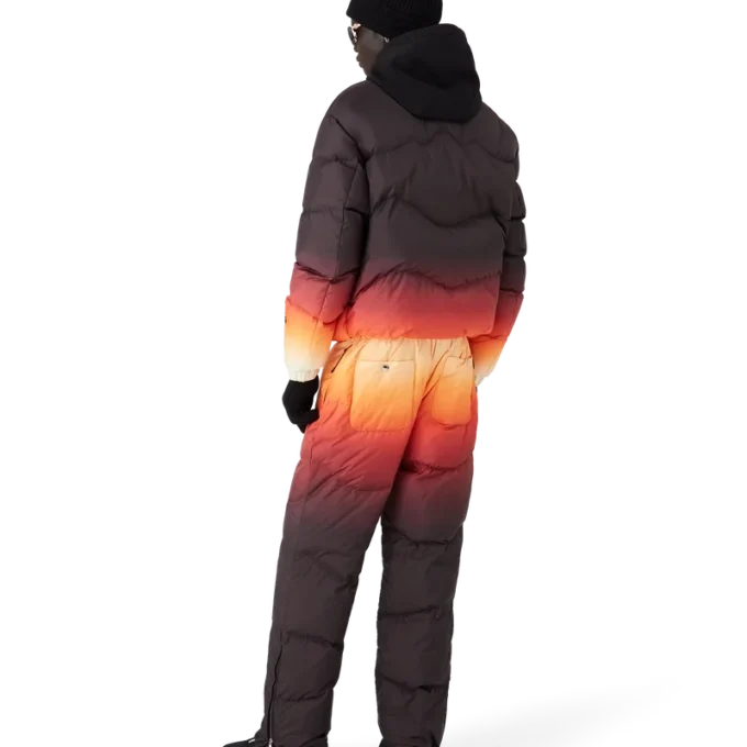 Calças acolchoadas em nylon com efeito degradê Calças acolchoadas em nylon com efeito degradê