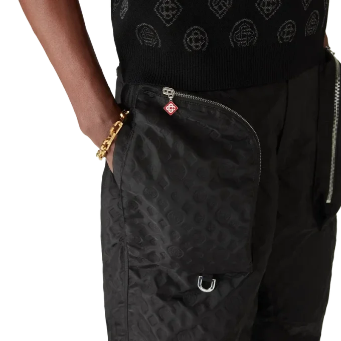 Calças Cargo em Jacquard de Nylon