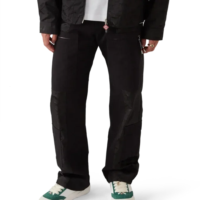 Calças Cargo em Nylon com Padrão Camuflado de Montanha