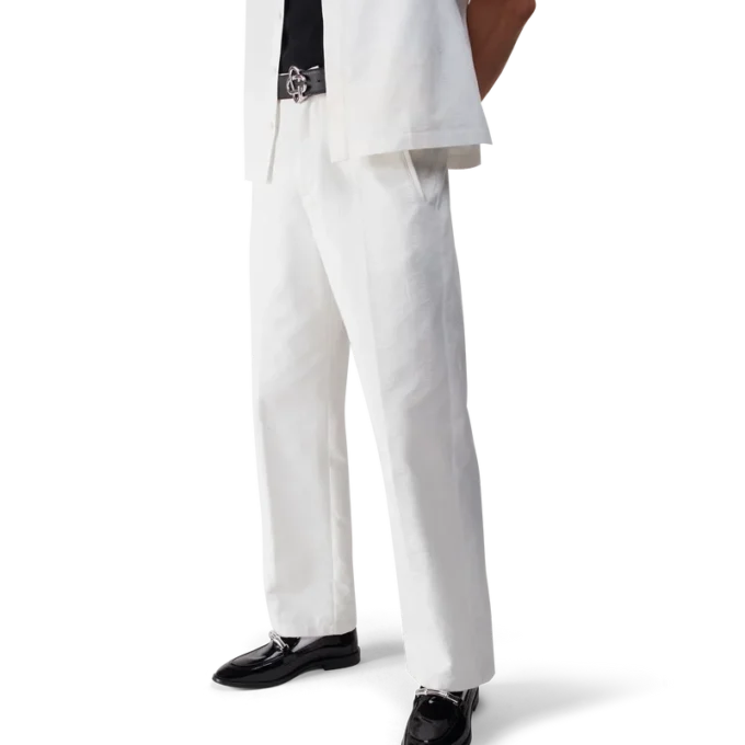 Calças Chino Brancas com Monograma