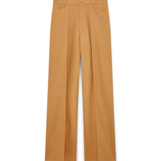 Calças Chinos de Lã com Pregas