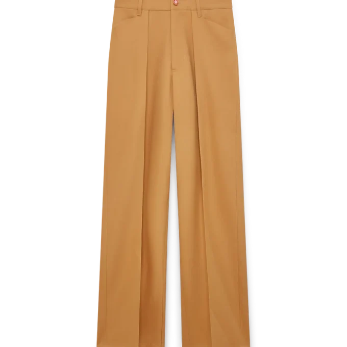 Calças Chinos de Lã com Pregas