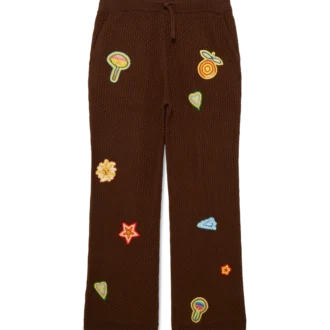 Calças com Motivo em Croché