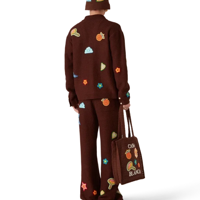 Calças com Motivo em Croché