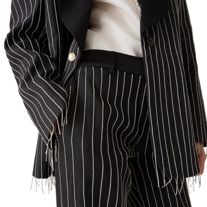 Calças de corte personalizado com cristais