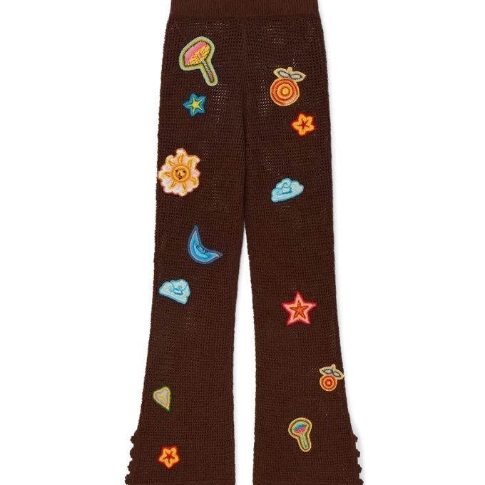 Calças de croché com motivos Calças de croché com motivos