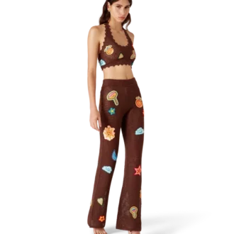 Calças de croché com motivos