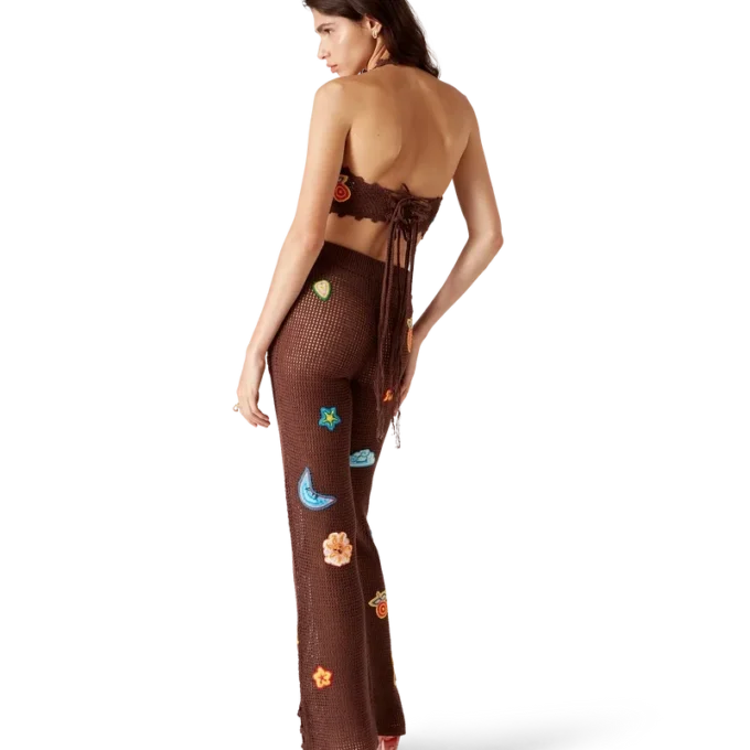 Calças de croché com motivos Calças de croché com motivos