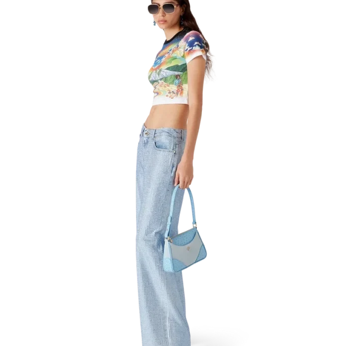 Calças de ganga com cristais