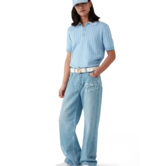 Calças de ganga com efeito desgastado e grafite