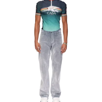 Calças de ganga com textura pêssego