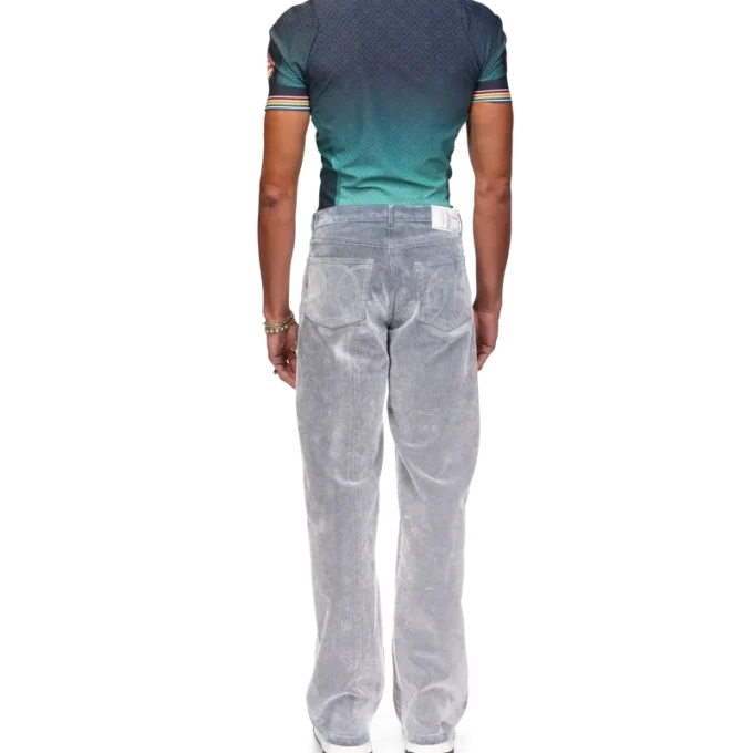 Calças de ganga com textura pêssego