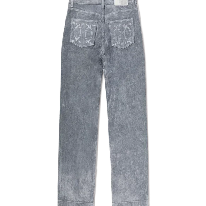 Calças de ganga com textura pêssego