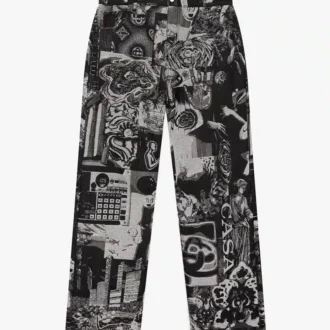 Calças de ganga de perna reta Rave Collage