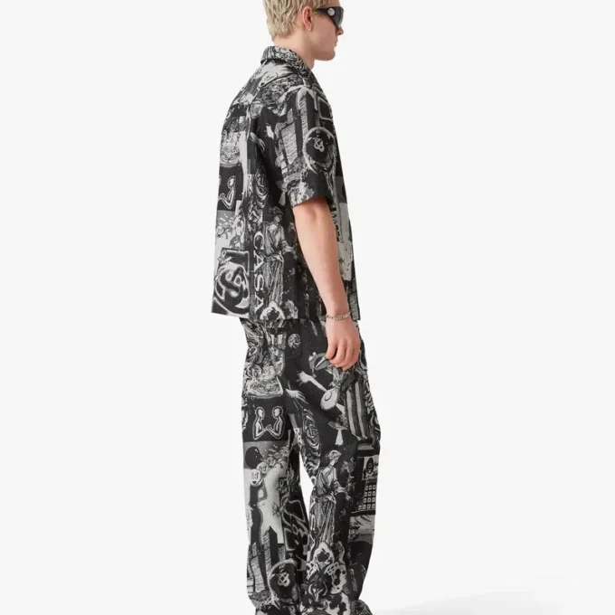 Calças de ganga de perna reta Rave Collage