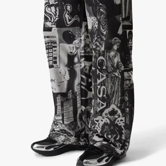 Calças de ganga de perna reta Rave Collage