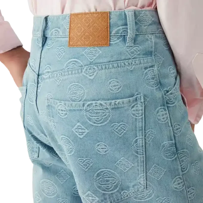 Calças de ganga Monogram de corte descontraído