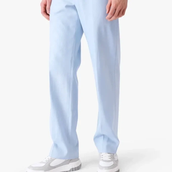 Calças de jacquard à medida com monograma azul Calças de jacquard à medida com monograma azul