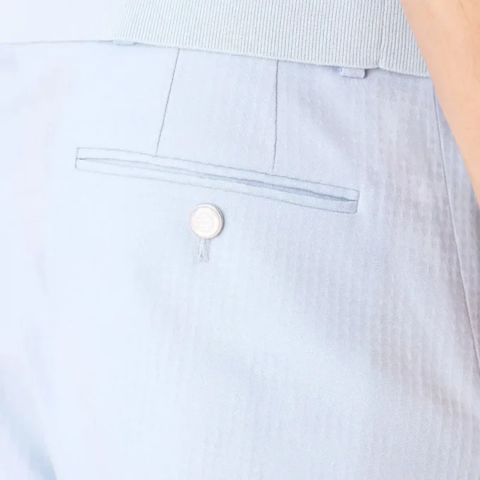 Calças de jacquard à medida com monograma azul Calças de jacquard à medida com monograma azul