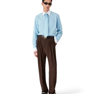 Calças de Lã com Cinco Pregas