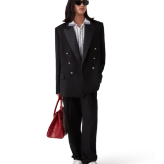 Calças de Lã com Cinco Pregas