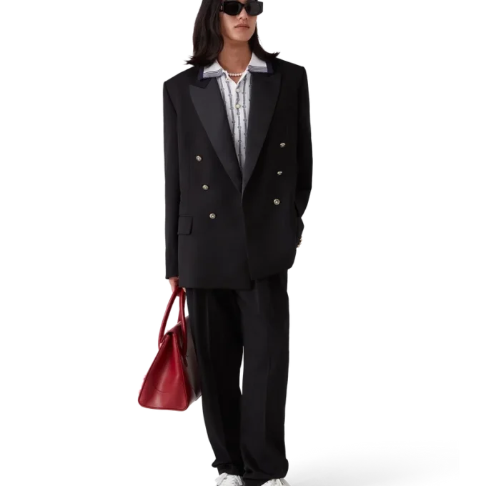 Calças de Lã com Cinco Pregas Calças de Lã com Cinco Pregas