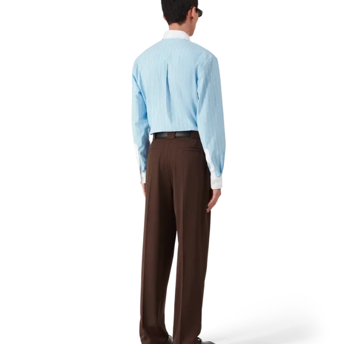 Calças de Lã com Cinco Pregas Calças de Lã com Cinco Pregas