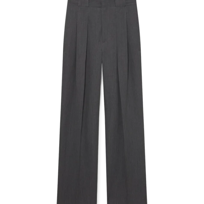 Calças de lã com cintos Calças de lã com cintos