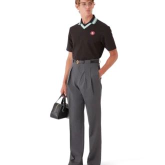 Calças de lã com cintos