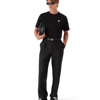 Calças de Lã com Pregas