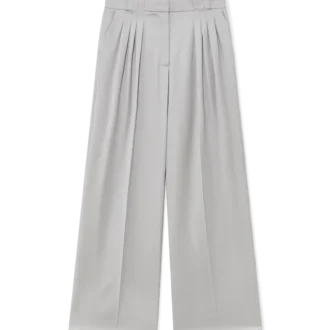 Calças de Lã com Três Pregas