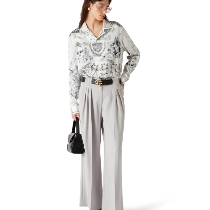 Calças de Lã com Três Pregas Calças de Lã com Três Pregas