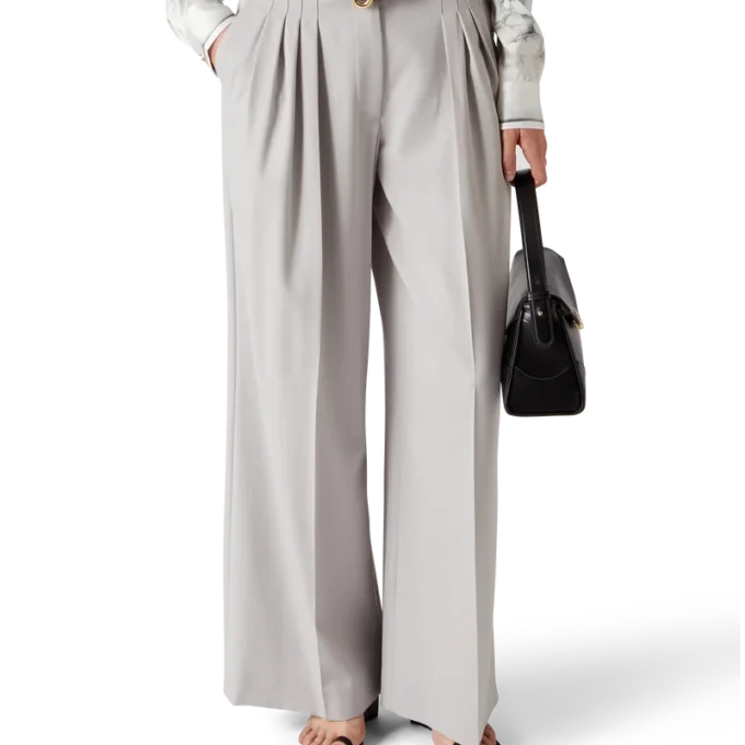 Calças de Lã com Três Pregas Calças de Lã com Três Pregas