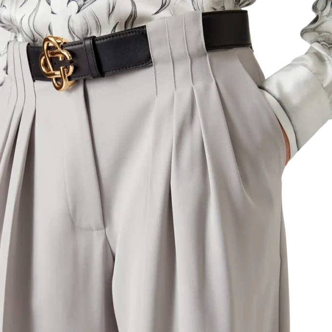 Calças de Lã com Três Pregas Calças de Lã com Três Pregas