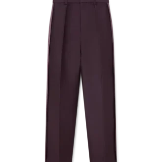 Calças de lã e seda com riscas laterais à medida da Blend