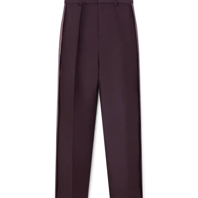 Calças de lã e seda com riscas laterais à medida da Blend Calças de lã e seda com riscas laterais à medida da Blend