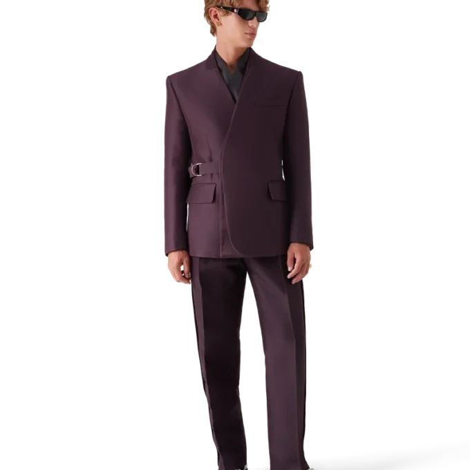 Calças de lã e seda com riscas laterais à medida da Blend Calças de lã e seda com riscas laterais à medida da Blend