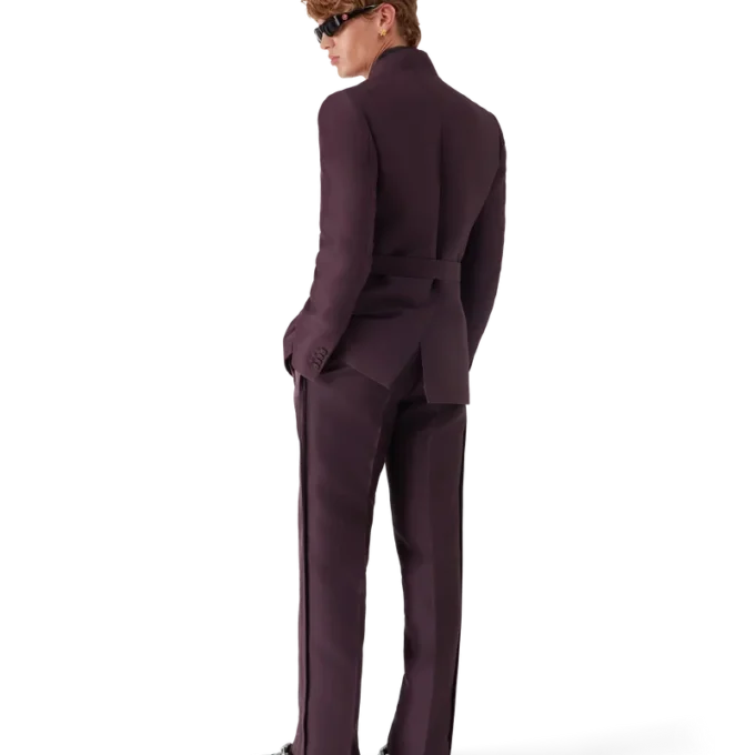 Calças de lã e seda com riscas laterais à medida da Blend Calças de lã e seda com riscas laterais à medida da Blend